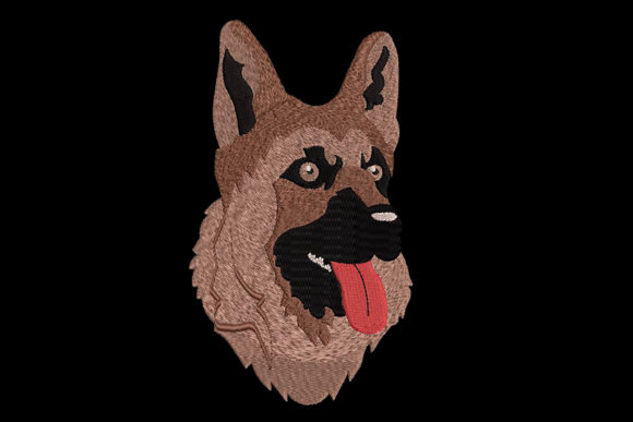 German Shepherd Embroidery Design