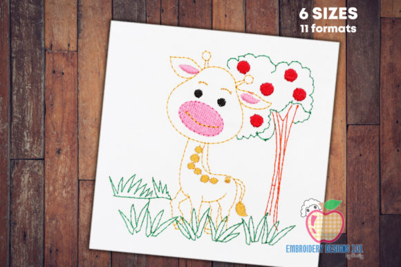 Happy Baby Giraffe in Jungle